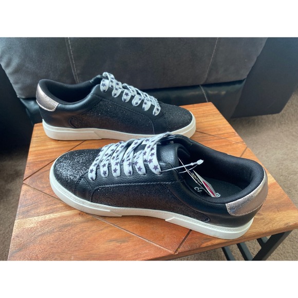 Art Class Glitter Sneakers Star Laces Casual Shoes Girls Women's Size 5 - Picture 3 of 13